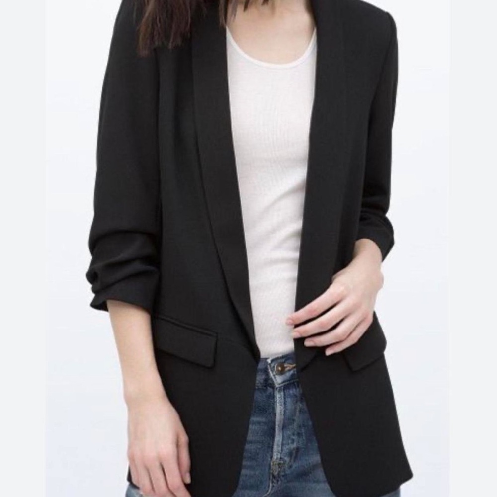 Zara Black Open Front Blazer